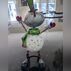 Snowman candle holder
